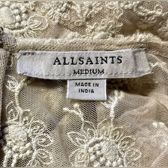 Gorgeous ALL SAINTS Party Dress Sheer Lace (Lined) Sexy Romantic $375 - Picture 4 of 9